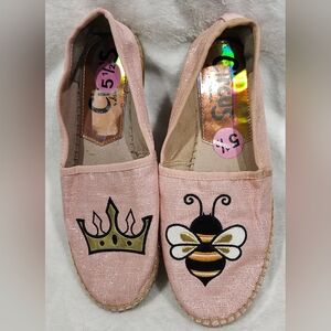 Sam Edelman Circus Leni Queen Bee Pink Espadrille Flats Women's Size 5.5